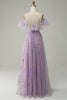 Load image into Gallery viewer, A-Line Spaghetti Straps Lavender Long Prom Dress with Embroidery