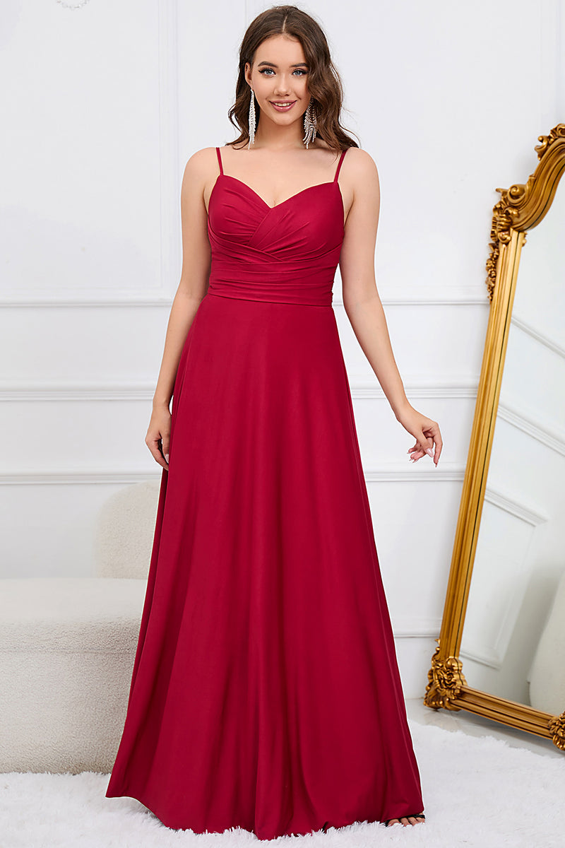 Load image into Gallery viewer, Spaghetti Straps Dark Green Long Prom Dress