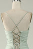 Load image into Gallery viewer, Mermaid Lace-Up Back Grey Long Prom Dress with Slit