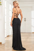 Load image into Gallery viewer, Mermaid Lace-Up Back Cut Out Black Long Prom Dress