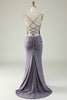 Load image into Gallery viewer, Mermaid Lace-Up Back Cut Out Black Long Prom Dress