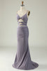Load image into Gallery viewer, Mermaid Lace-Up Back Cut Out Black Long Prom Dress