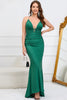 Load image into Gallery viewer, Deep V-Neck Mermaid Dark Green Long Prom Dress