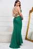 Load image into Gallery viewer, Deep V-Neck Mermaid Dark Green Long Prom Dress