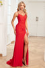 Load image into Gallery viewer, Mermaid Red Long Prom Dress with Slit
