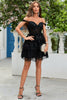Load image into Gallery viewer, A Line Off the Shoulder Blue Corset Homecoming Dress with Lace