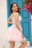 Load image into Gallery viewer, A Line Off the Shoulder Black Corset Homecoming Dress with Lace