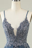 Load image into Gallery viewer, V-Neck Blush Beaded Short Prom Dress with Appliques