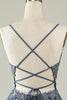 Load image into Gallery viewer, V-Neck Blush Beaded Short Prom Dress with Appliques