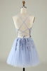 Load image into Gallery viewer, V-Neck Blush Beaded Short Prom Dress with Appliques