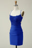 Load image into Gallery viewer, Halter Backless Dark Green Short Prom Dress with Beading