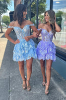 Load image into Gallery viewer, Sparkly Red Corset Tiered Lace A-Line Short Prom Dress