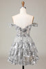 Load image into Gallery viewer, Glitter Golden Asymmetrical A-Line Short Lace Party Dress