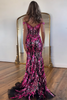 Load image into Gallery viewer, Sparkly Mermaid Off The Shoulder Dark Green Corset Prom Dress with Slit