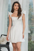 Load image into Gallery viewer, White A-Line Corset Short Graduation Dress with Ruffles