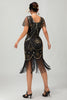 Load image into Gallery viewer, Sparkly Black Golden Round Neck Fringed Flapper Dress with 20s Accessories Set
