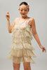 Load image into Gallery viewer, Sparkly Golden Sequins Short Fringed Flapper Dress with 20s Accessories Set