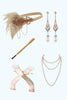 Load image into Gallery viewer, Sparkly Champagne Bodycon Halter Flapper Dress with 20s Accessories Set