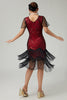 Load image into Gallery viewer, Sparkly Black Red Sequins Beaded Short Sleeves Flapper Dress with 20s Accessories Set