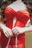 Load image into Gallery viewer, Royal Blue Strapless Satin Tight Short Prom Dress