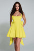 Load image into Gallery viewer, Ivory Satin Square Neck A Line Short Prom Dress with Bow
