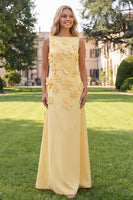 Load image into Gallery viewer, Floral Hot Pink A Line Boat Neck Long Formal Dress
