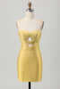 Load image into Gallery viewer, Sparkly Red Sweetheart Beaded Tight Short Prom Dress with Keyholes
