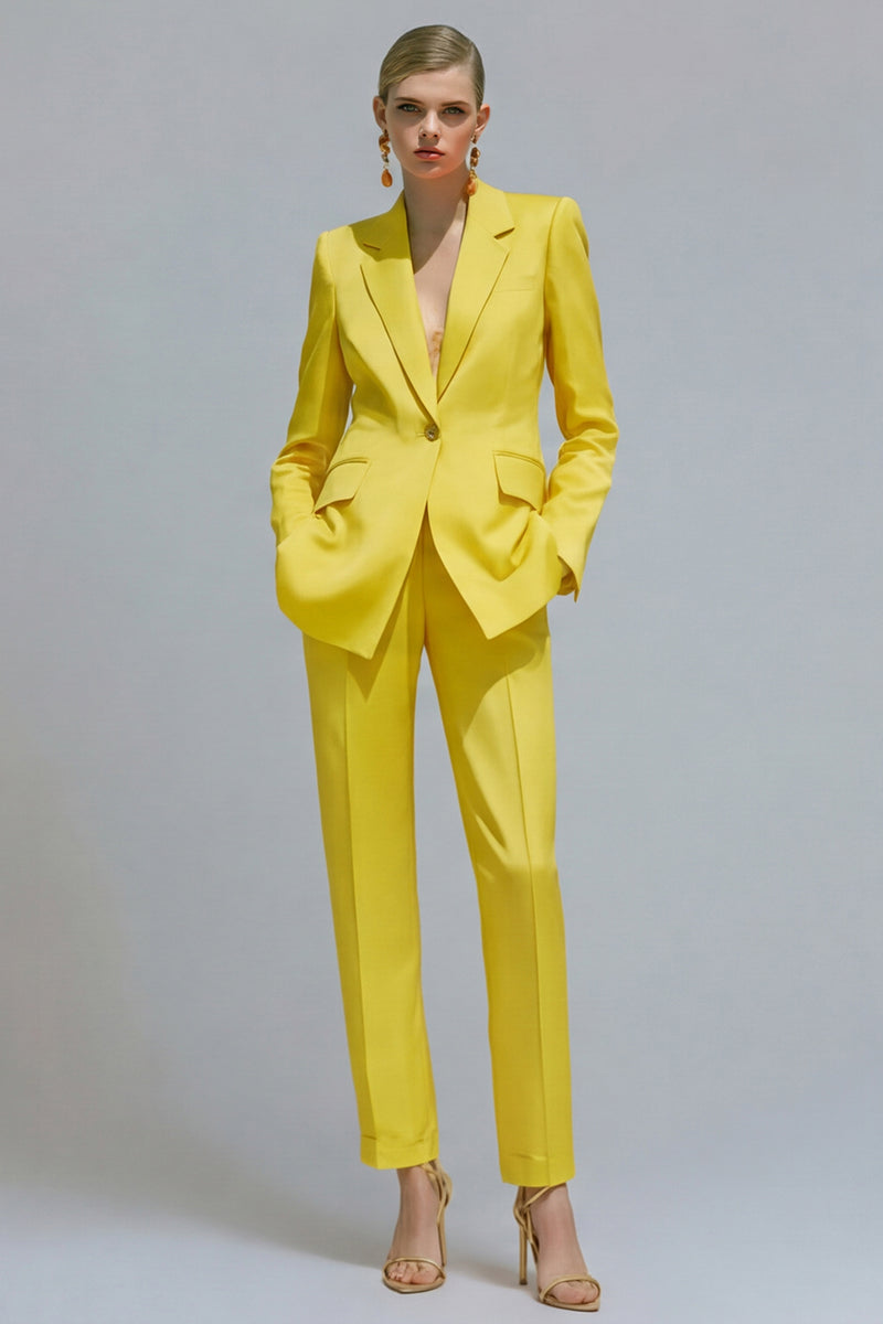 Load image into Gallery viewer, 2 Piece Orange Notched Lapel Single Breasted Slim Fit Prom Suits