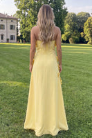 Load image into Gallery viewer, Sage Green Floral A Line Strapless Maxi Formal Dress