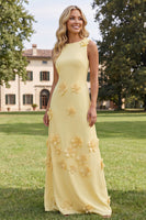 Load image into Gallery viewer, Floral Red Boat Neck A Line Maxi Formal Dress