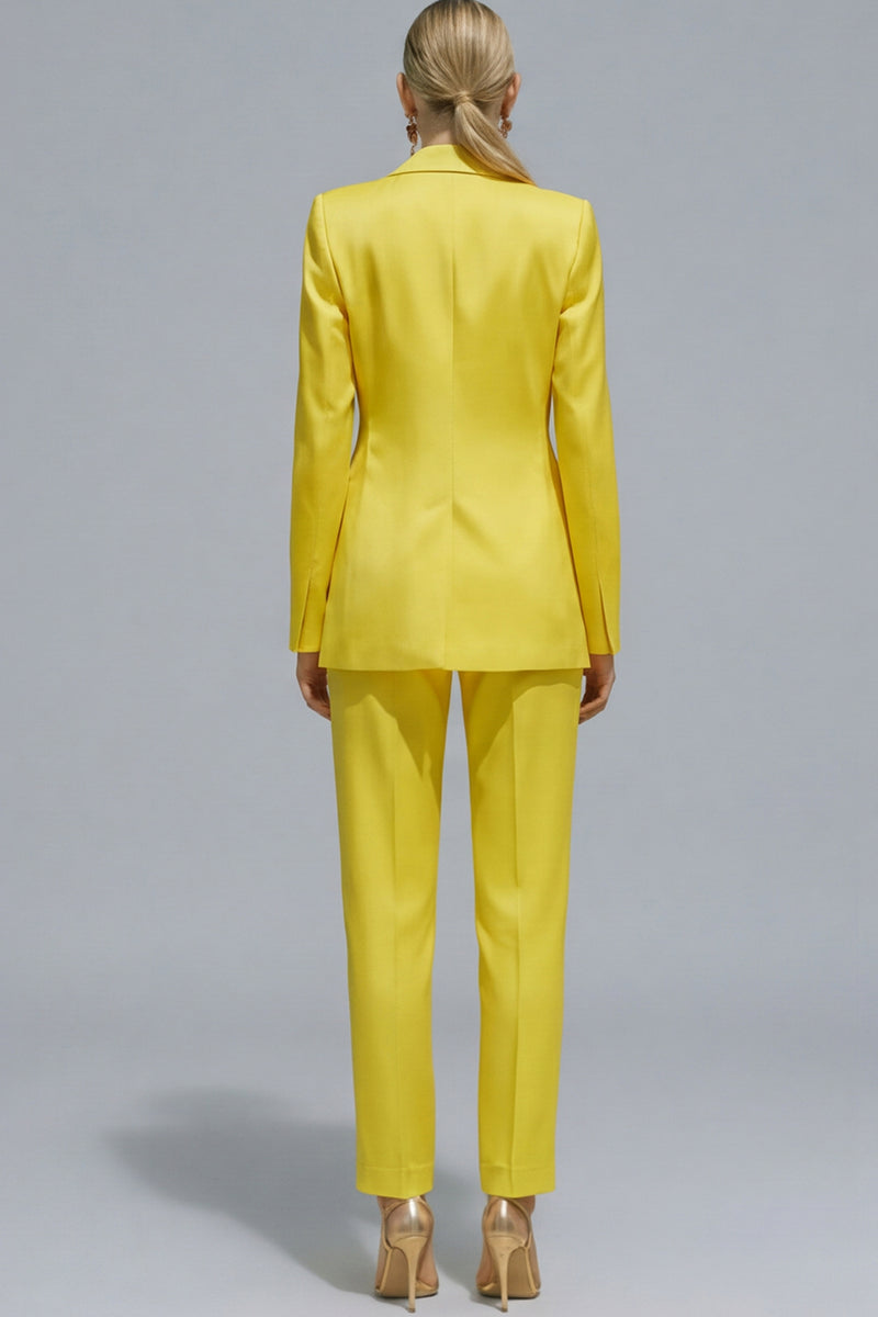 Load image into Gallery viewer, 2 Piece Orange Notched Lapel Single Breasted Slim Fit Prom Suits