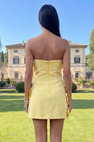 Load image into Gallery viewer, Red Strapless Short Floral Birthday Party Dress