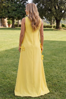 Load image into Gallery viewer, Floral Dark Green A Line High Neck Long Formal Dress