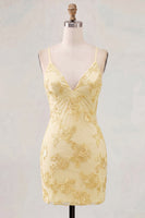 Load image into Gallery viewer, Tight Floral Short Fuchsia Spaghetti Straps Prom Dress