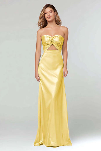 Light Blue Sheath Satin Sweetheart Long Formal Dress