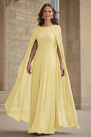 Load image into Gallery viewer, Navy Scoop Neck Chiffon Mother of the Bride Dress with Cape