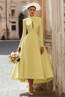 Load image into Gallery viewer, Vintage Ivory High Neck Keyhole A Line Long Wedding Dress with Sleeves