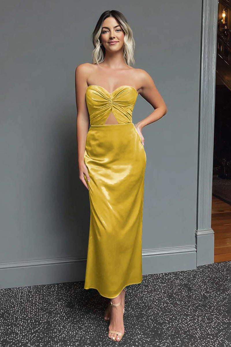 Load image into Gallery viewer, Dark Navy Sweetheart Satin Sheath Long Formal Dress