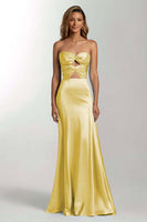 Load image into Gallery viewer, Sky Blue Sweetheart Mermaid Satin Long Formal Dress