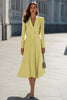 Load image into Gallery viewer, Sky Blue Satin Shawl Lapel A Line Midi Blazer Dress with Sleeves