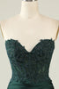 Load image into Gallery viewer, Strapless Dark Green Short Prom Dress with Beading