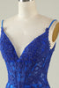 Load image into Gallery viewer, Spaghetti Straps Dark Green Short Prom Dress with Beading
