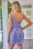 Load image into Gallery viewer, Sparkly Blue Spaghetti Straps Tight Short Prom Dress