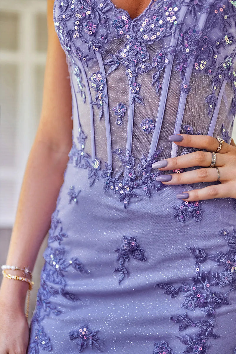 Load image into Gallery viewer, Sparkly Blue Spaghetti Straps Tight Short Prom Dress