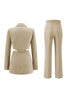 Load image into Gallery viewer, 2 Piece Grey Blue Notched Lapel Cut Out Women Prom Suits