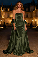 Load image into Gallery viewer, Silver Velvet Mermaid Long Holiday Party Dress with Cape