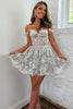 Load image into Gallery viewer, Sparkly Navy Corset Tiered Lace A-Line Short Prom Dress