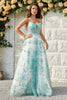 Load image into Gallery viewer, Tulle Spaghetti Straps Green Corset Prom Dress