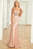 Load image into Gallery viewer, Glitter Mermaid Spaghetti Straps Blush Corset Prom Dress
