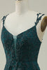 Load image into Gallery viewer, Tulle Spaghetti Straps Dark Green Ball Gown Dress with Appliques